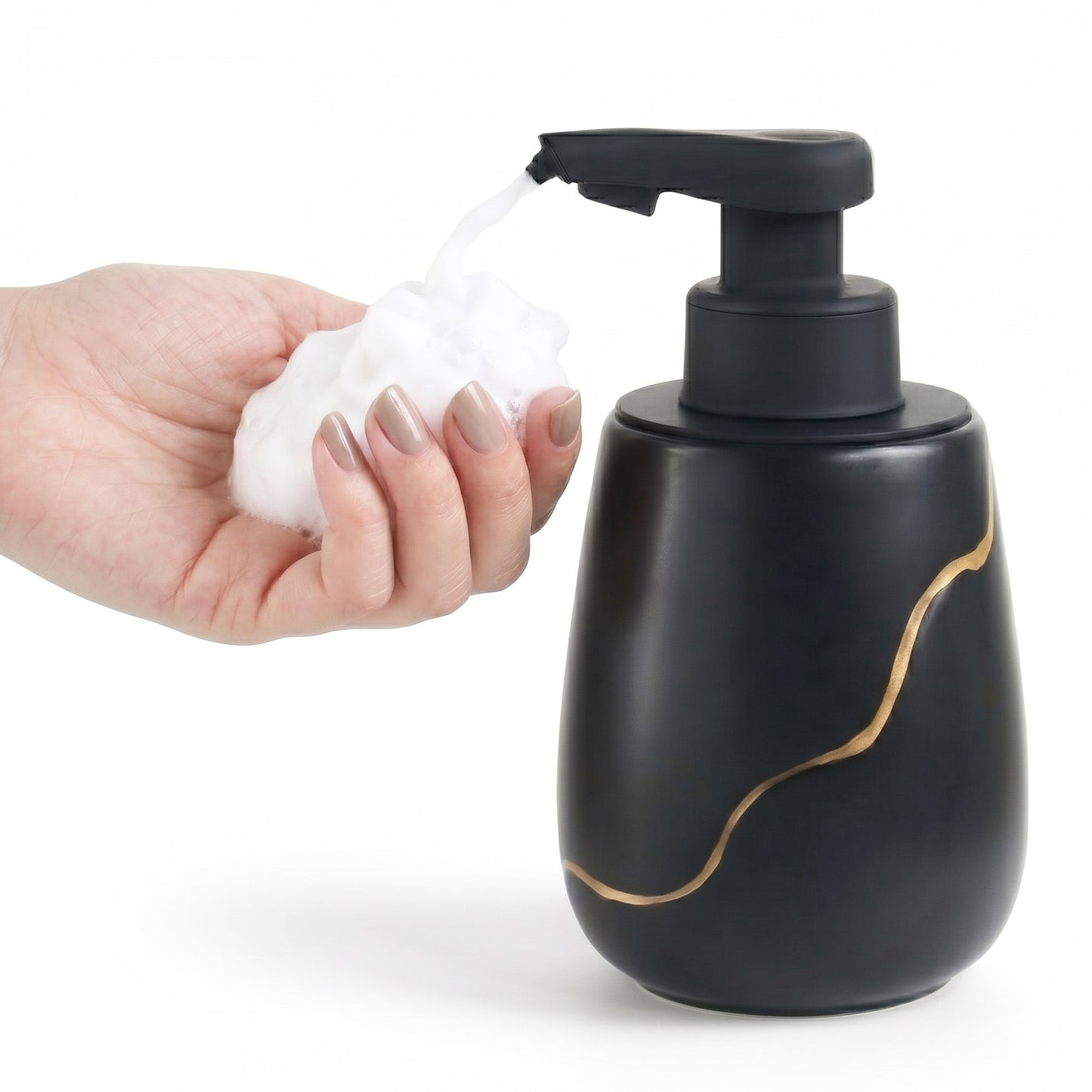 BosilunLife Nordic Garden Automatic Foaming Soap Dispenser Recycled Eco-Clay 18.94 oz