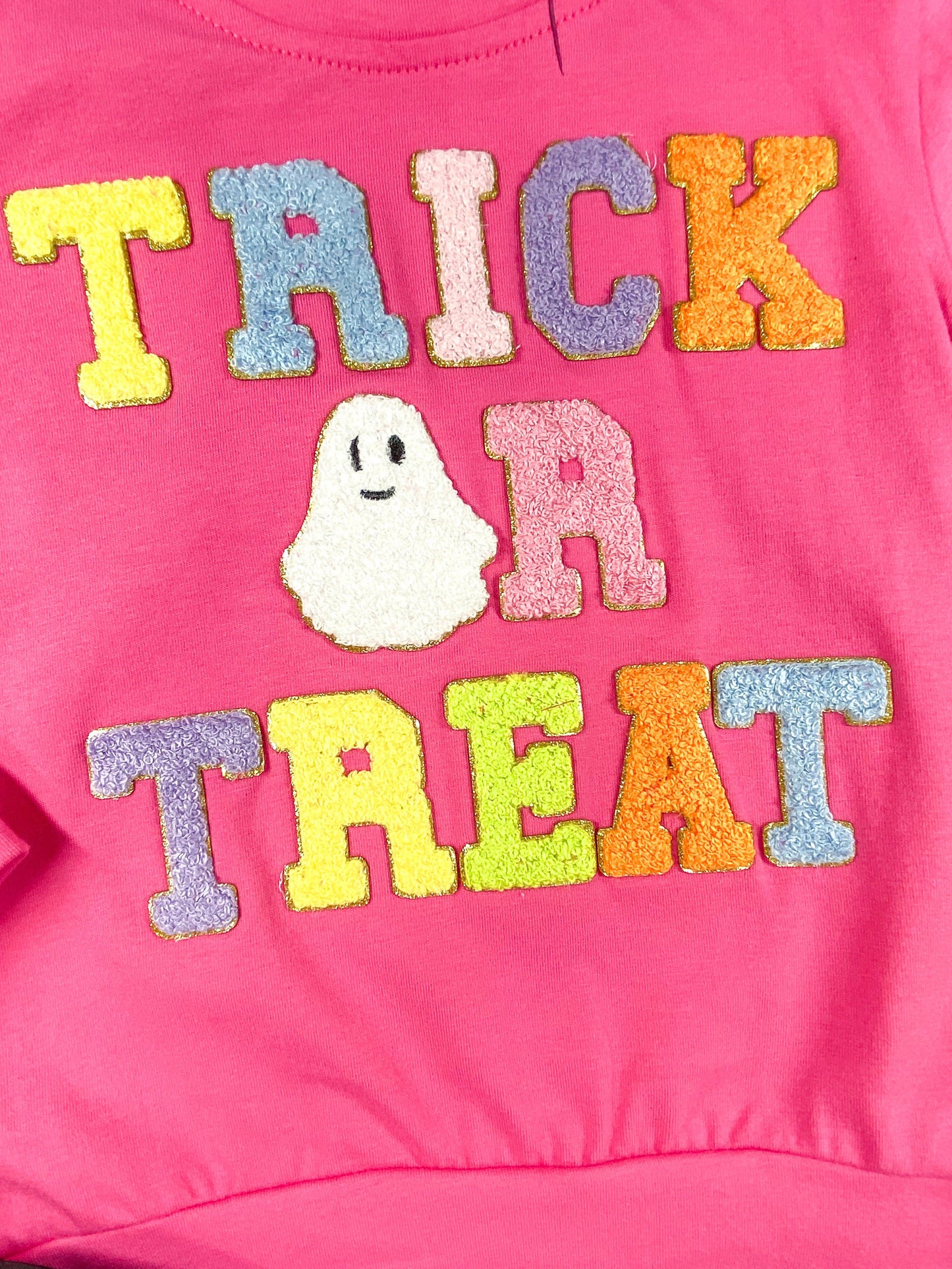Trick or Treat Pink Chenille Sweater: Fall 2025