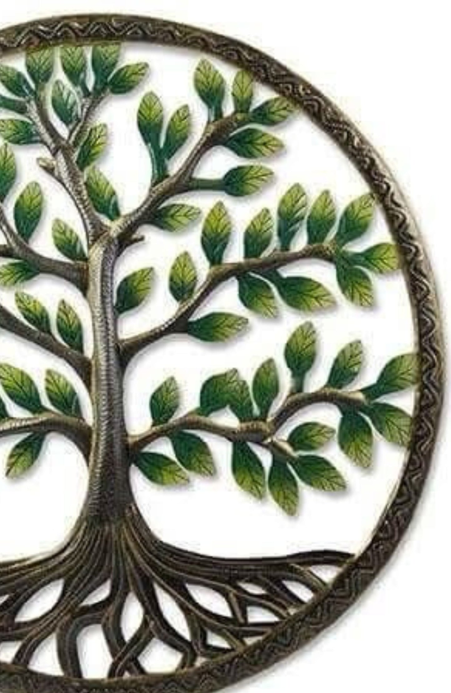 Green Tree of Life Metal Art