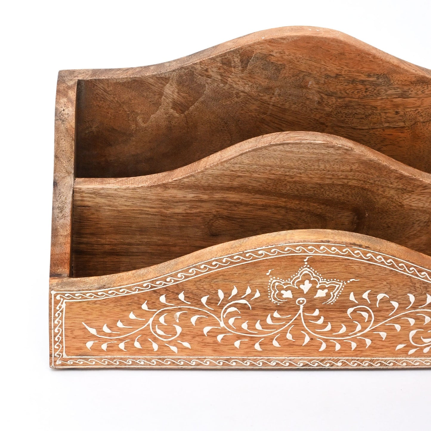 Desk Organiser | Handmade | Mango Wood | Natural