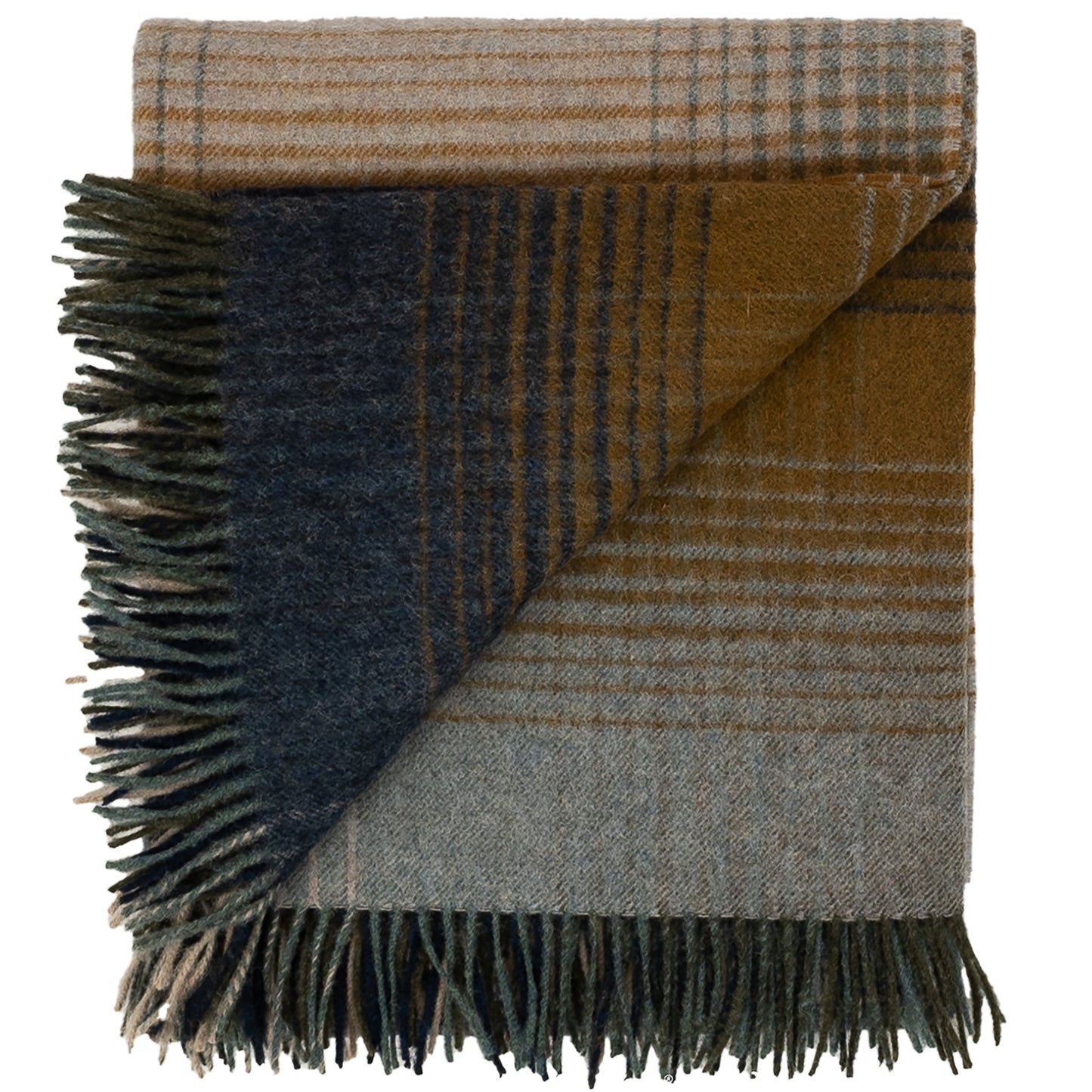 Highland Tweeds Shetland Lambswool Ombre Throw - Blue
