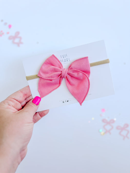 Pink Solid Small Bow