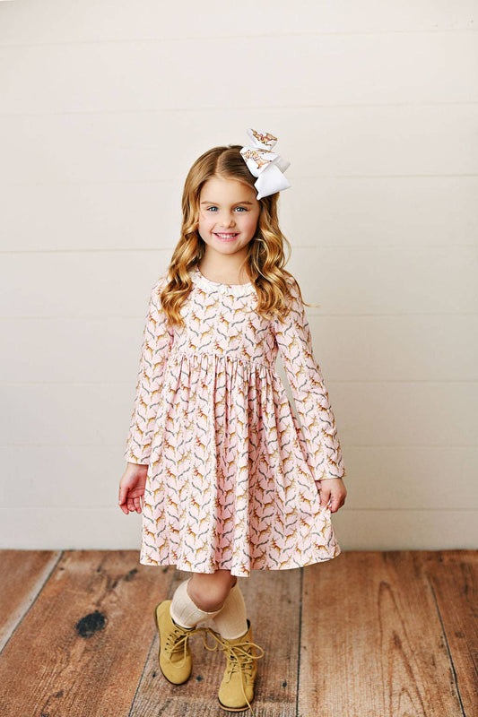 Oh Deer Eyelet Trim Twirl Dress