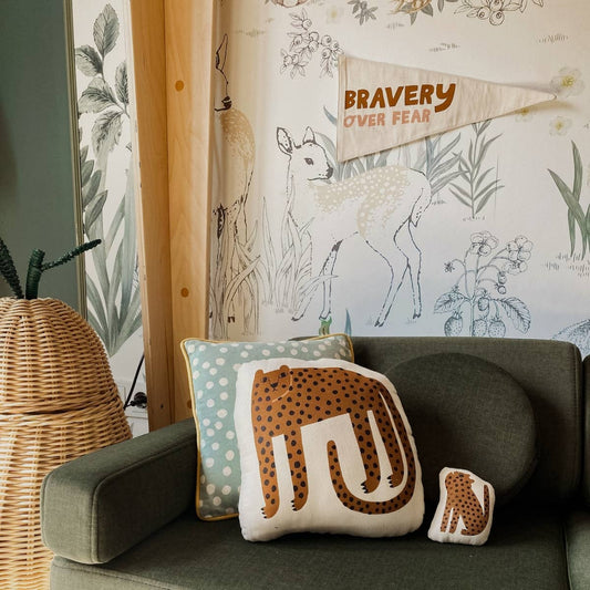 “Bravery Over Fear” Canvas Pennant | Handmade Wall Flag