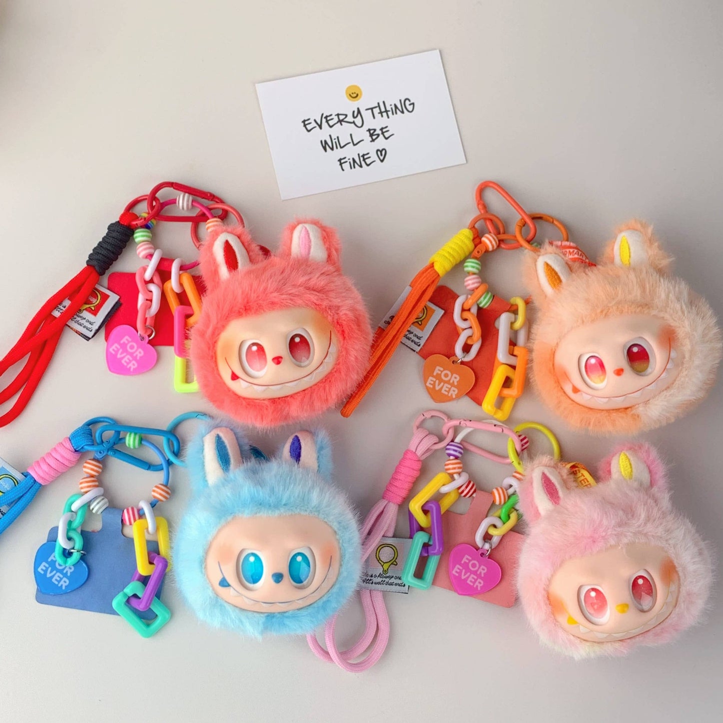 Labu Inspired Cute Plush Keychain for Girls – Bag Charm