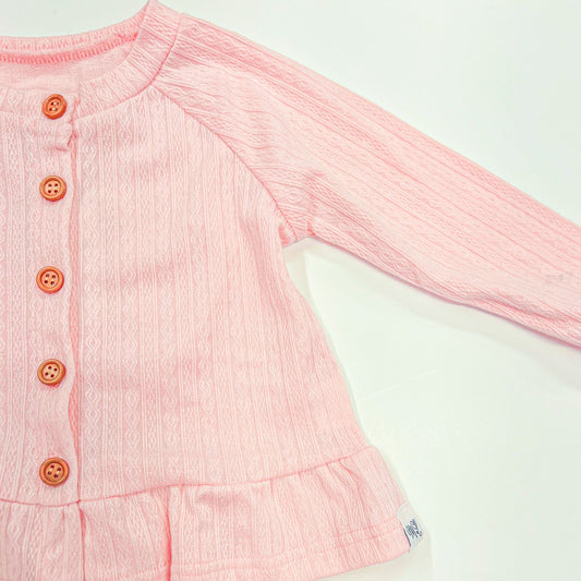 Light Pink Spring Ruffle Cardigan