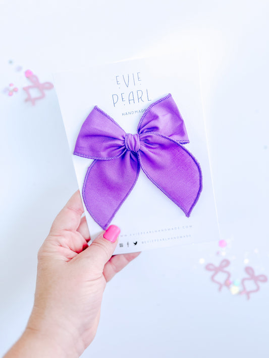 Purple Solid Medium Bow