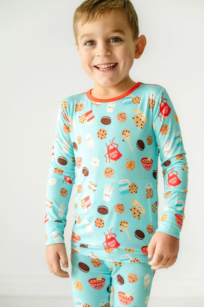 Long Sleeve Toddler PJ Set - Milk & Cookies