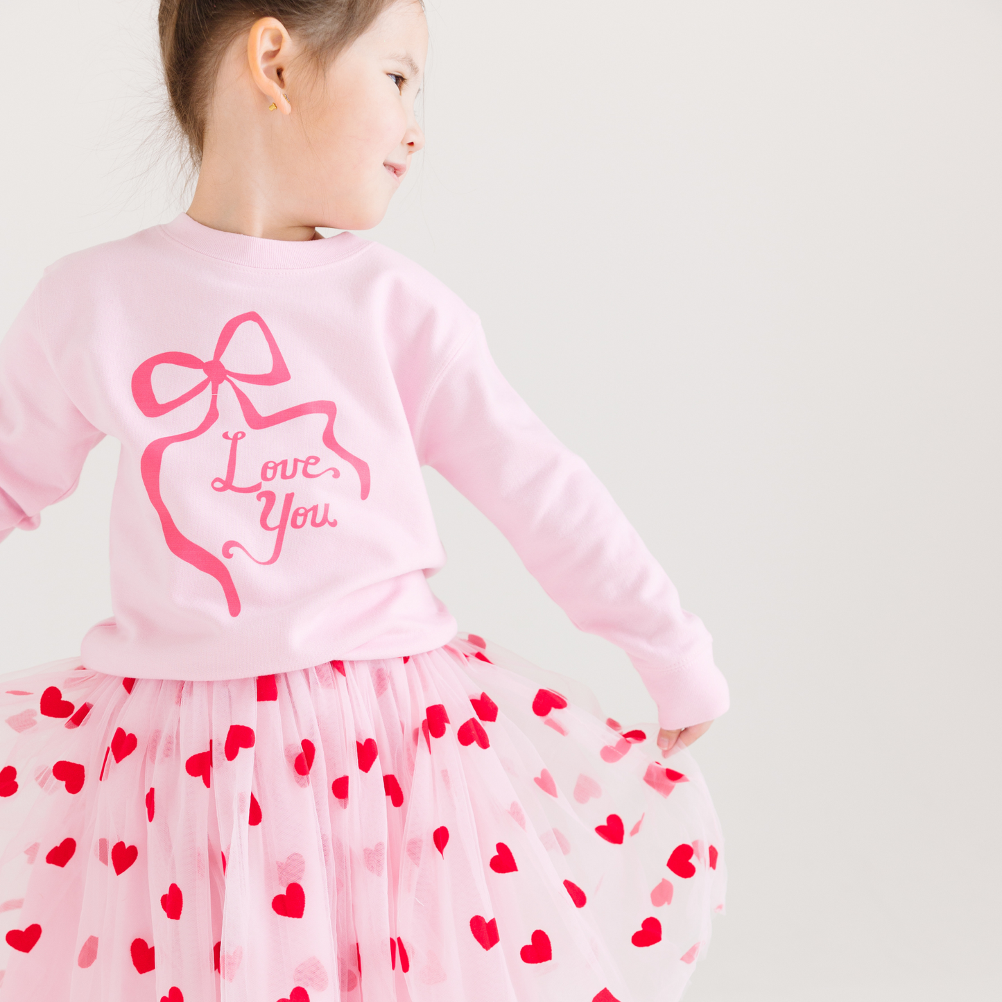 Love You Pink Coquette Bow Sweater