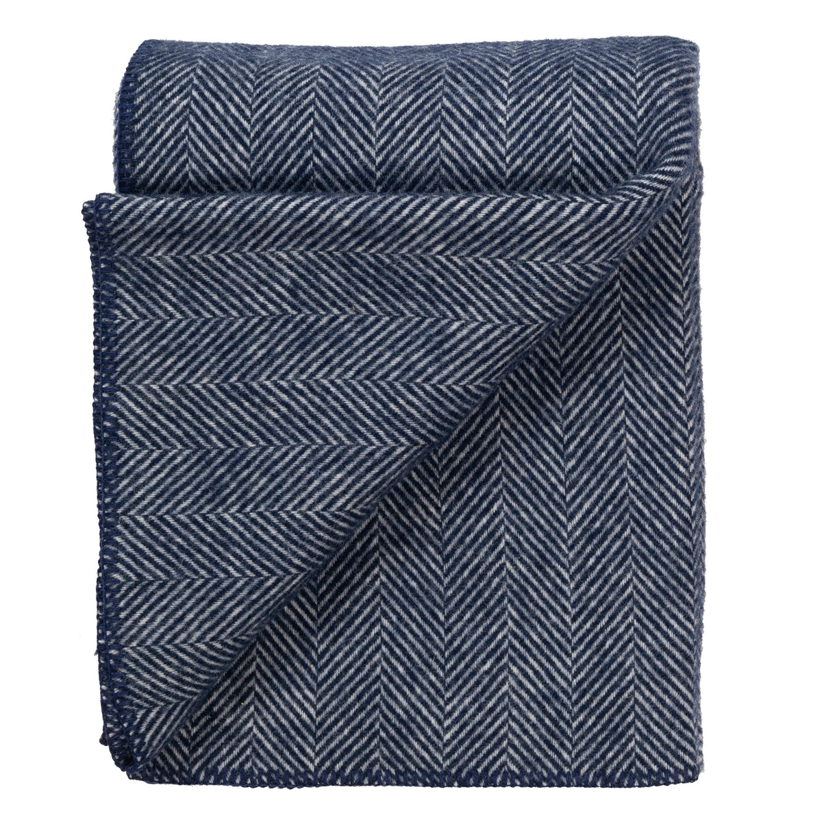 Highland Tweeds Big Throw - Navy Herringbone
