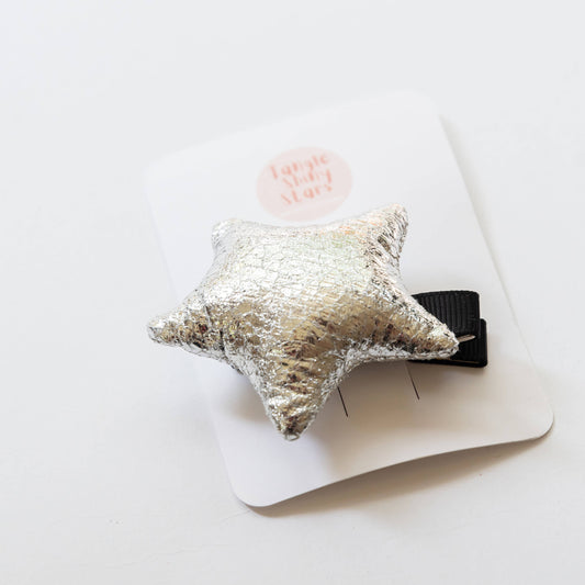 Metallic Star Hair Clip | Silver