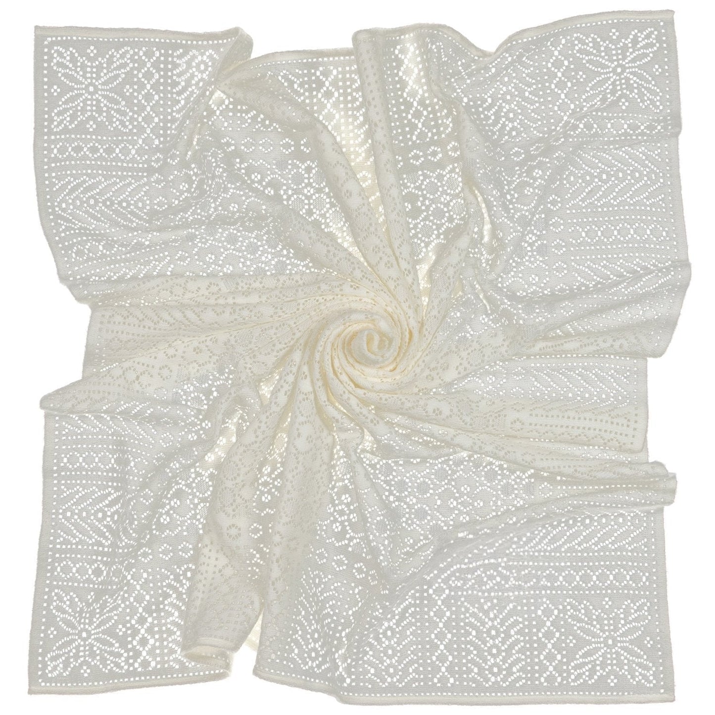 Southampton Home Lace Weave Baby Shawl - Ivory