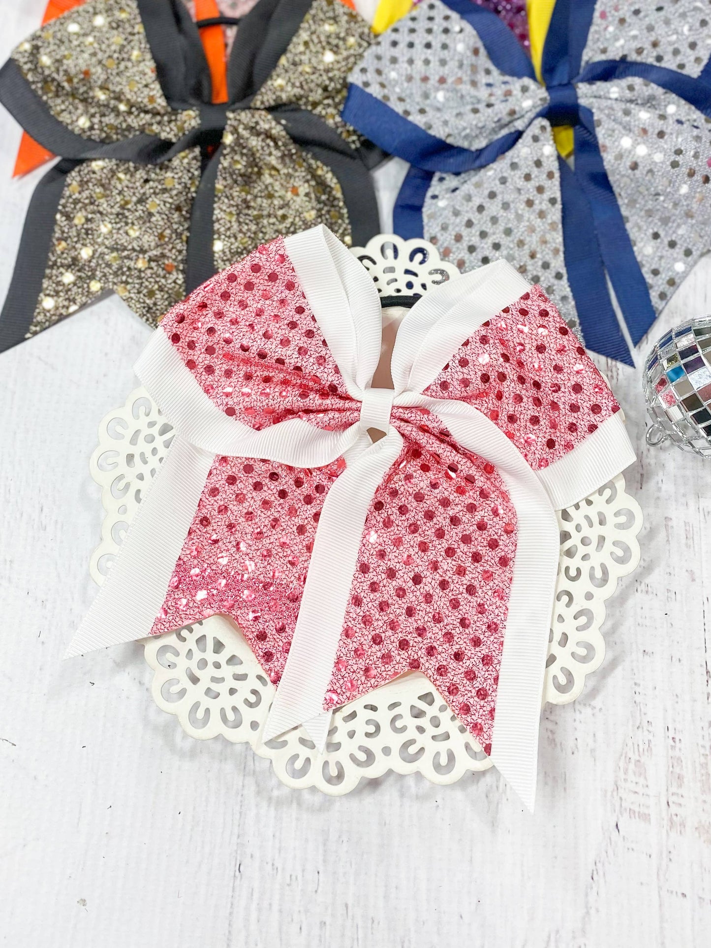 Sequin School Spirit Cheer Bow