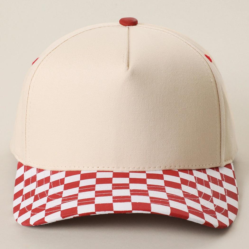 Collegiate Letter or Number Glitter HTV or Fabric Applique Embroidered Adjustable Checkered Bill Snapback Baseball Hat