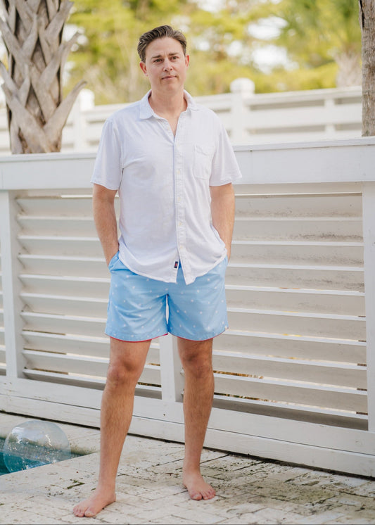 Men's Blue Star Swim Shorts