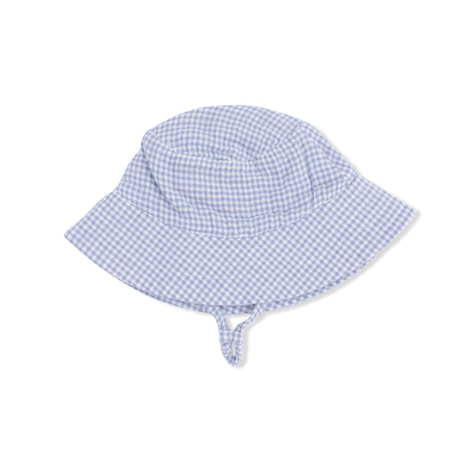 Micro Gingham Blue Blizzard - Bucket Hat