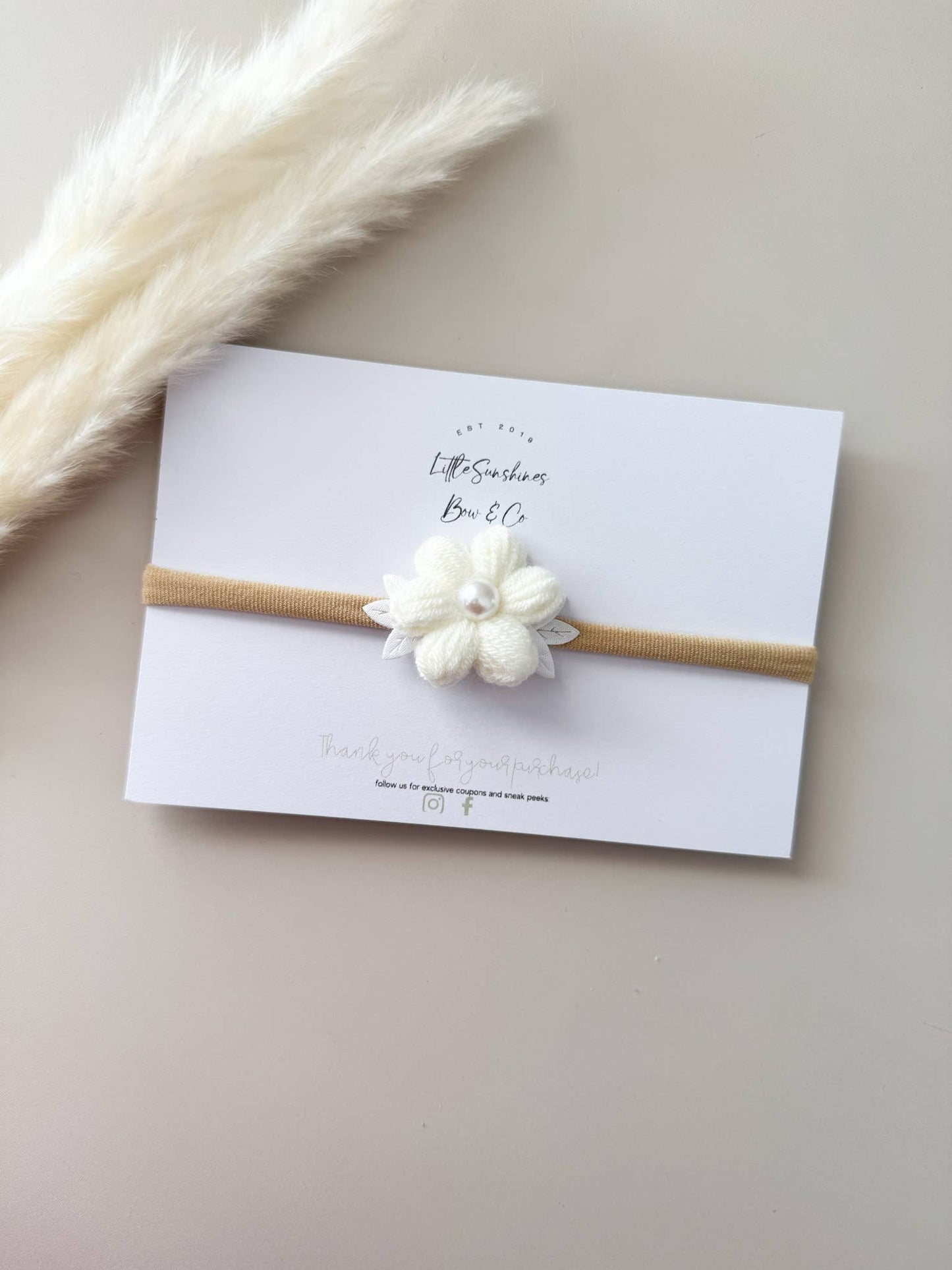 Knit Pearl Flower Hair Clips & Headbands