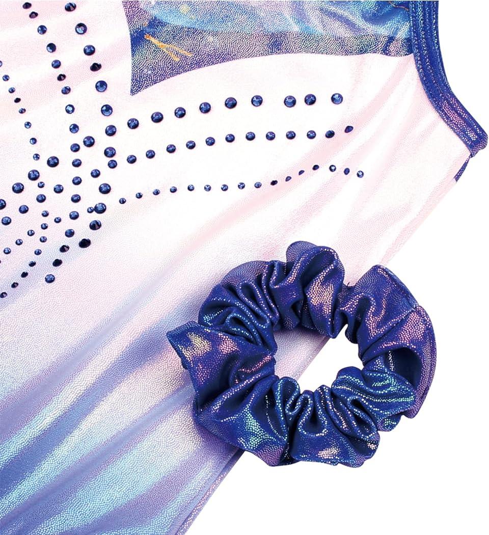 Royal Blue Necklace Clasp Back Gymnastics Leotard Outfit Set