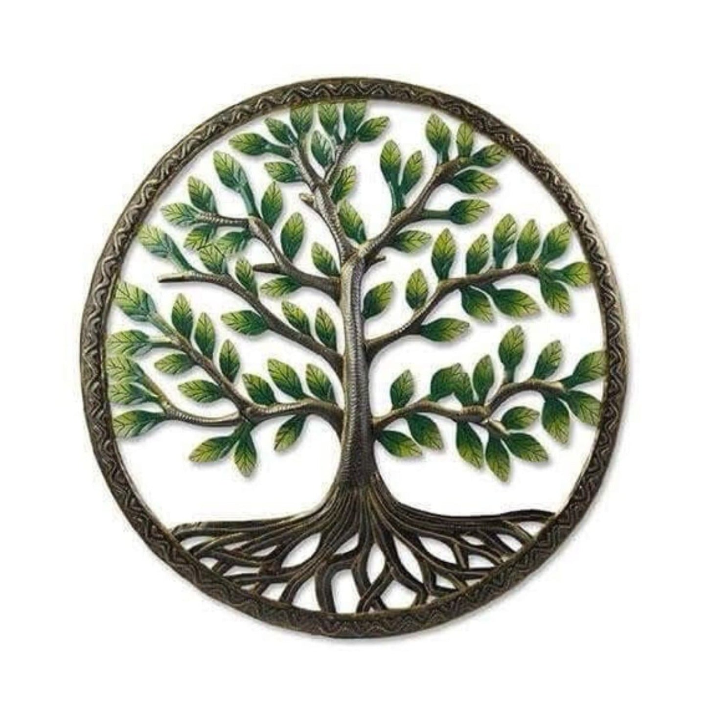 Green Tree of Life Metal Art