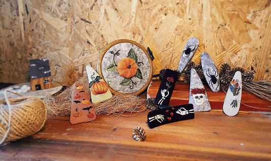Halloween Theme Hand-Embroidered Hair Barrette