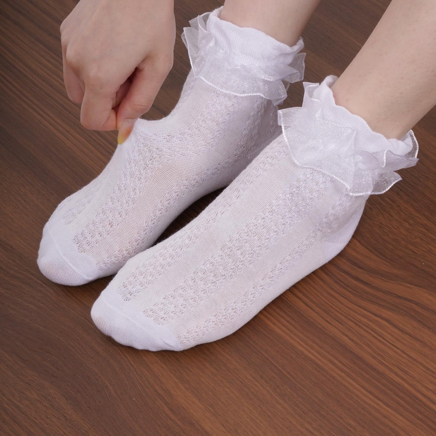 Girls Cotton Lace Dress Socks White 1 Pack Size 4-6 Years