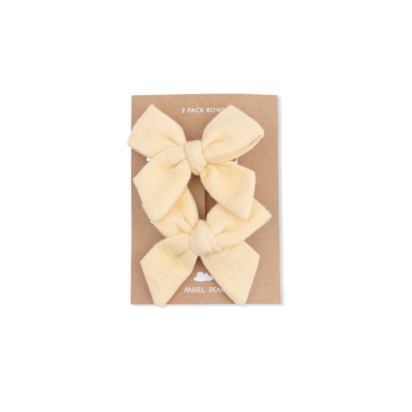 Solid Muslin Italian Straw - 2 Pack Bow Clips