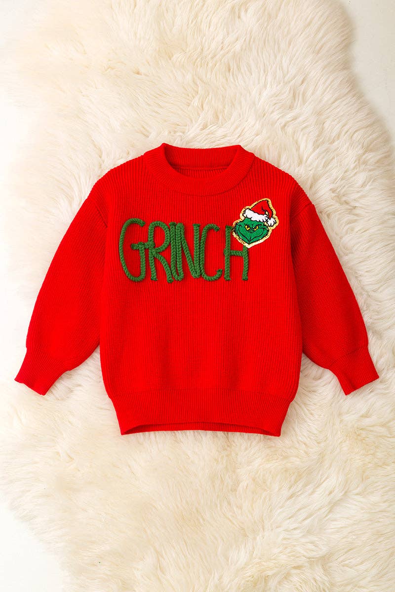 Red Christmas character knitted sweater. TPG51591 AMY