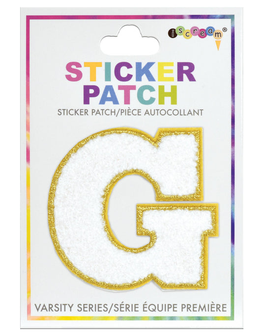 G White Varsity Letter Sticker Patch