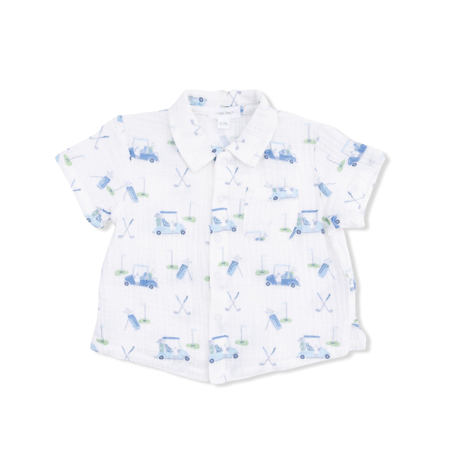 Baby Golf Carts Blue - Polo Button Up with Casual Short