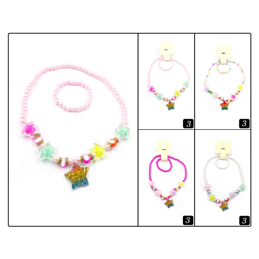 Kids Star Charm Beaded Jewelry Set