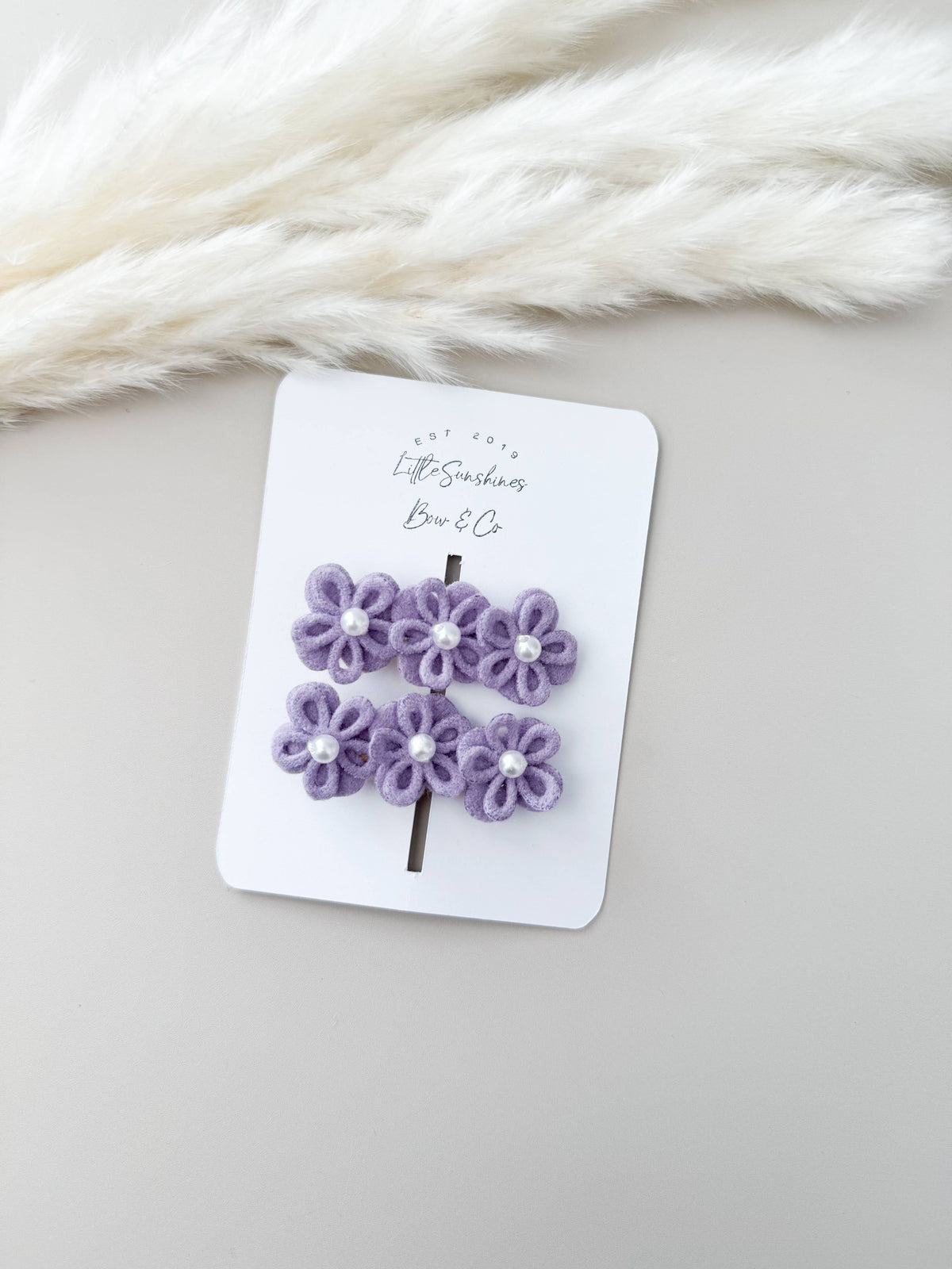Pearl Flower Hair Clips & Nylon Headband