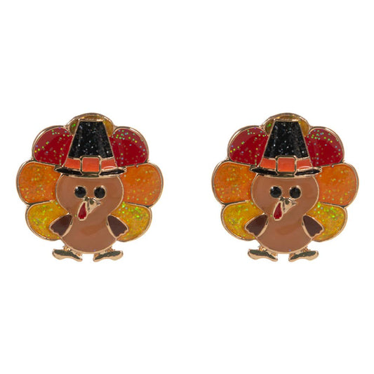 Cute Thanksgiving Turkey Stud Earrings