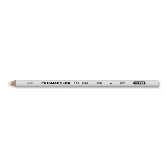 Prismacolor Premier Colored Pencil, 3 mm, 2B (#1), White Lead, White Barrel, Dozen