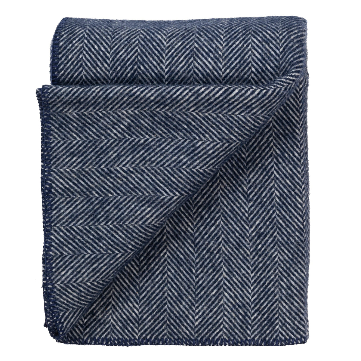 Highland Tweeds Big Throw - Navy Herringbone