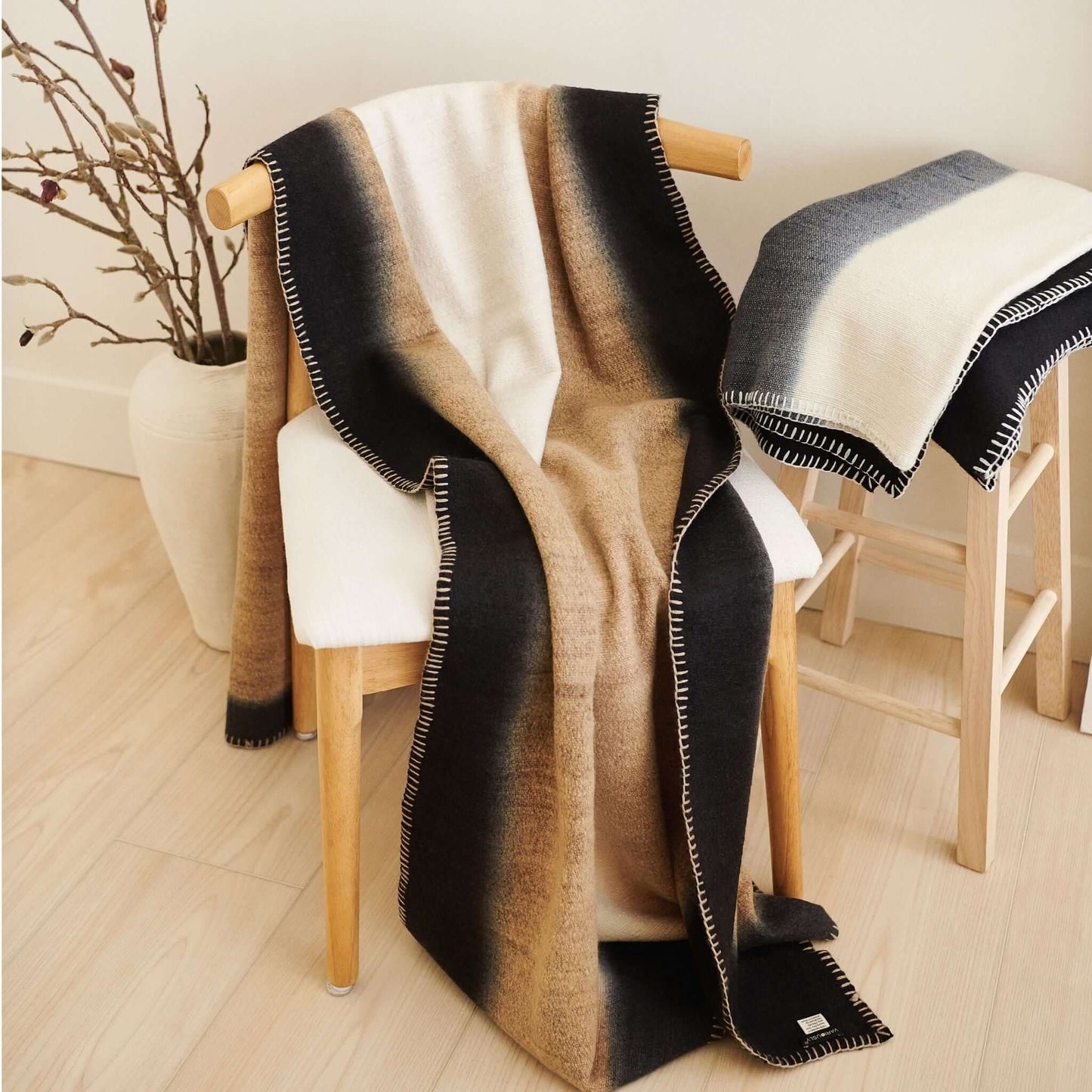 Handwoven Brown Siro Soft Merino Throw Blanket
