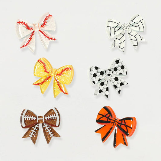 Resin Sports Baseball/Basketball/Football Bow Stud Earrings
