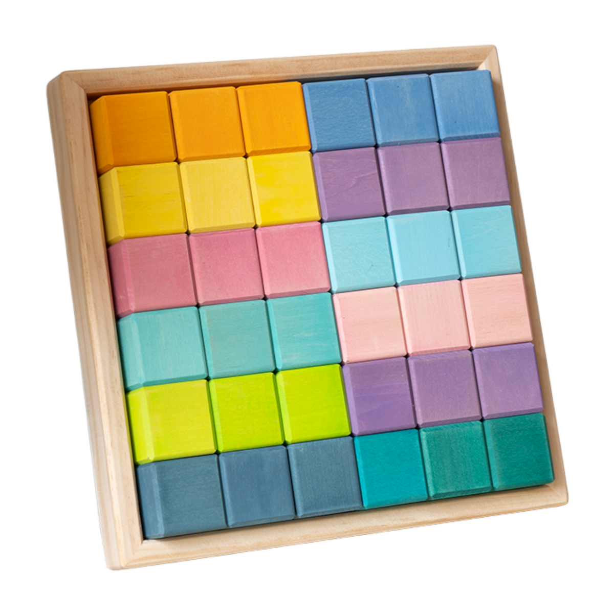 36-Piece Mosaic Building Blocks – Pastel (Stained)