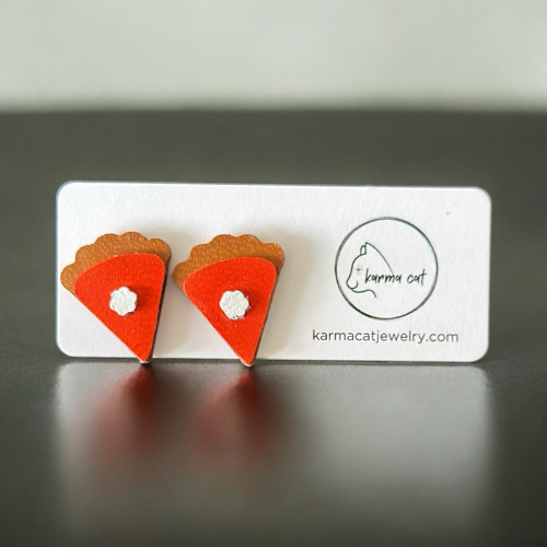 Pumpkin Pie Studs // Thanksgiving, Lightweight, Fall, Stud