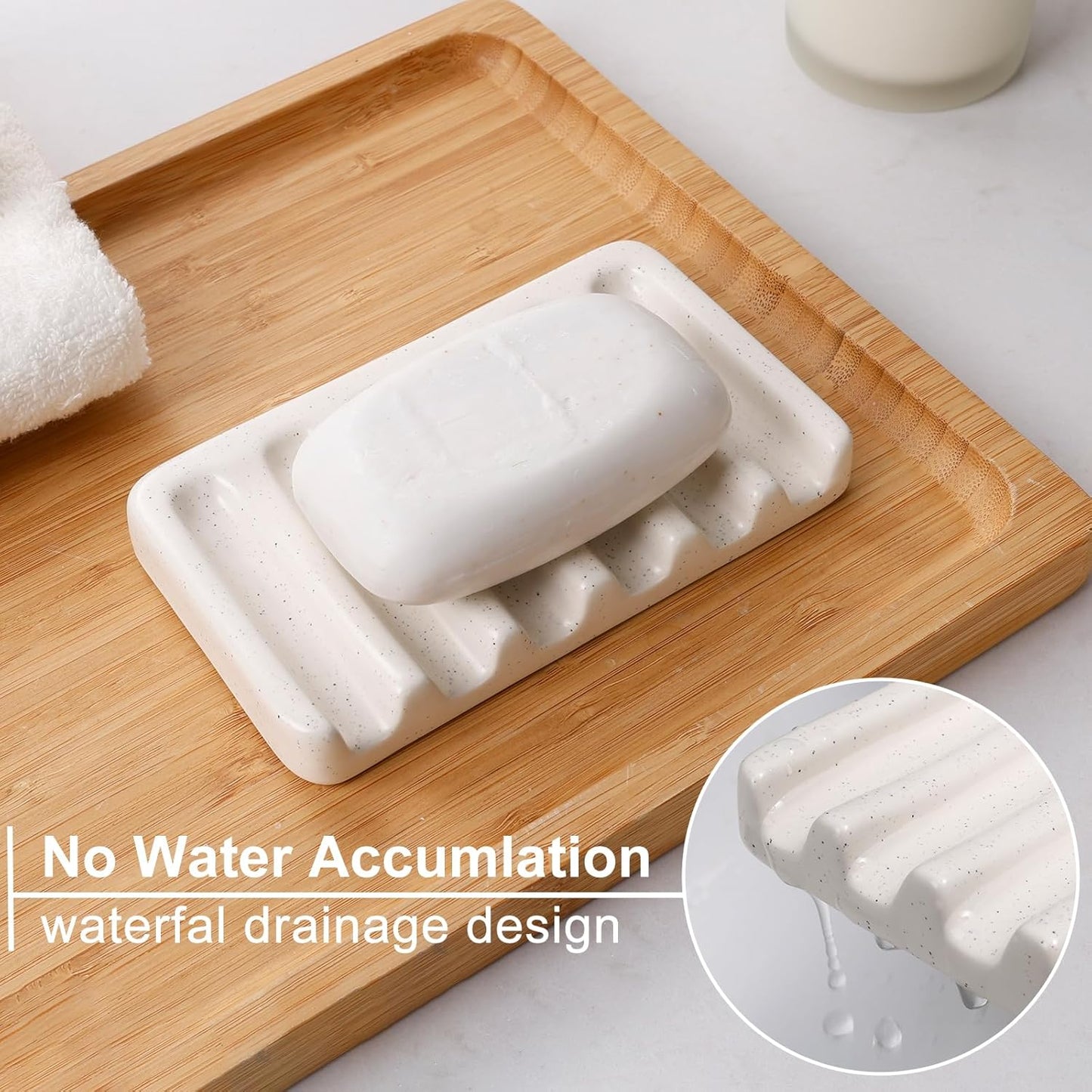 BosilunLife Pockmark Foaming Bathroom Set Recycled Eco-Clay