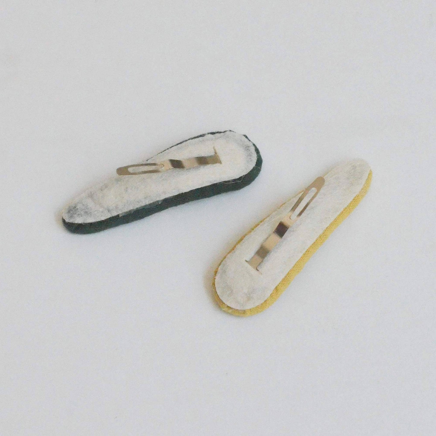 Triangle Embroidered Floral Snap Hair Clips | Green&Mustard