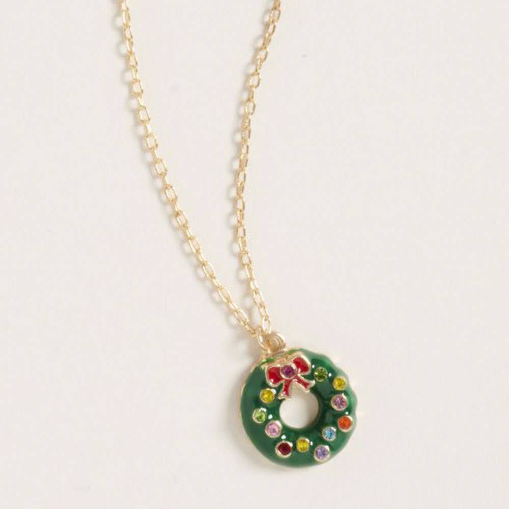 Christmas Wreath Pendant Necklace