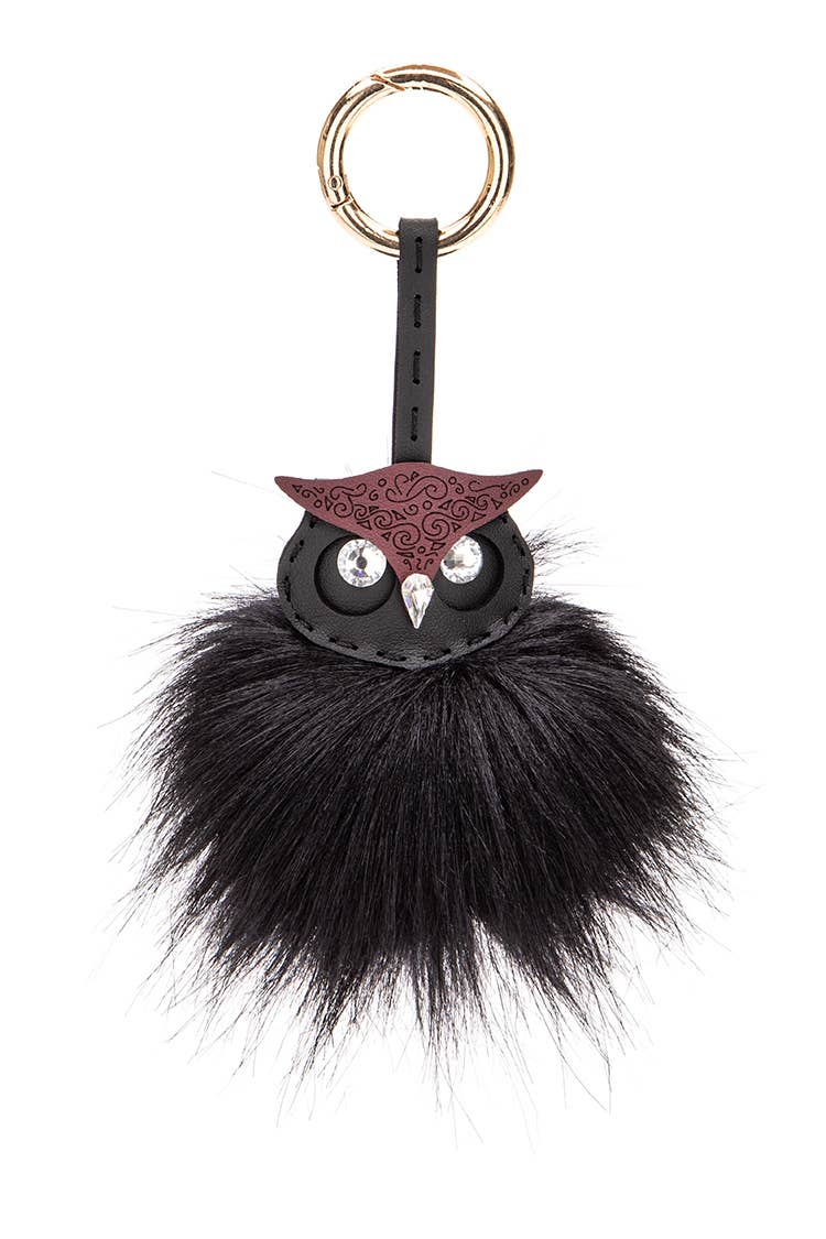 Iconic Owl Fur Pom Bag Charm Key Chain