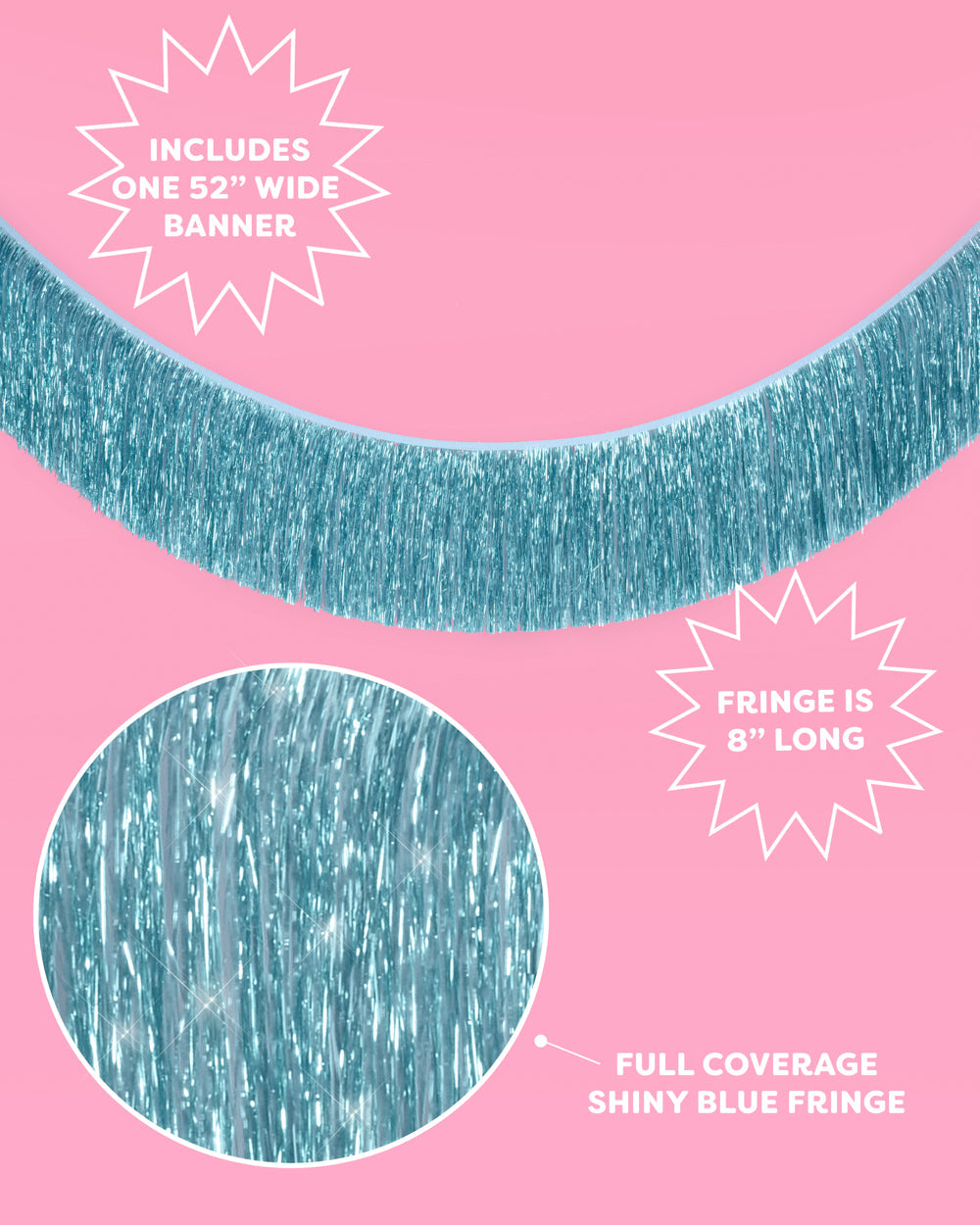 Something Blue Fringe - blue foil banner