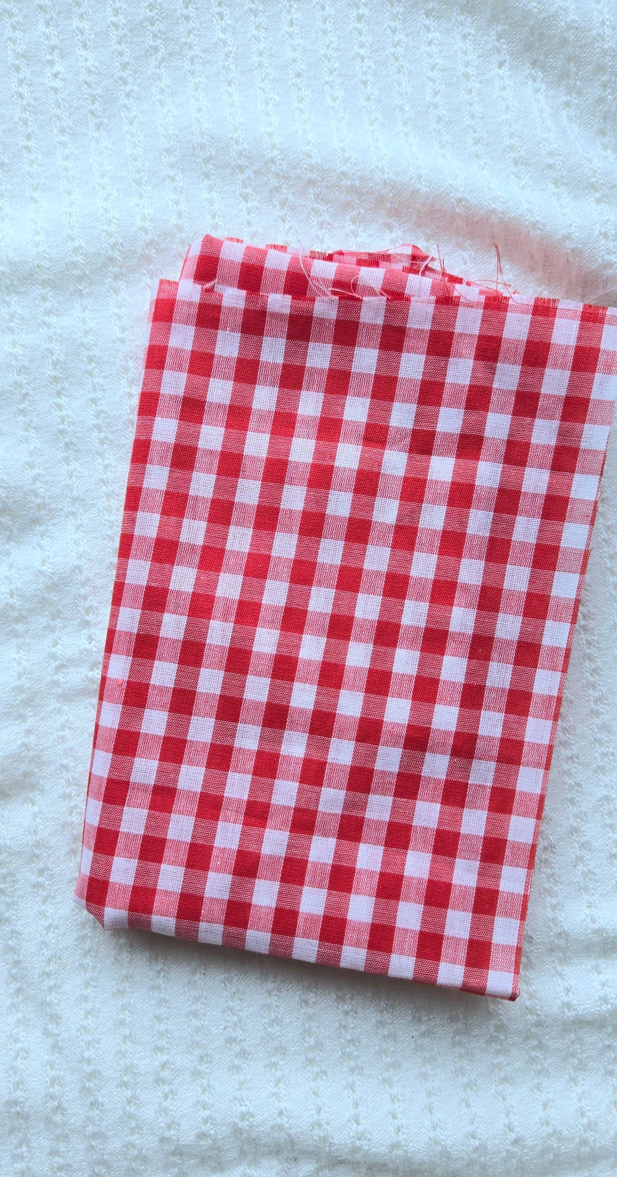 Mini Pinwheel Bow on Headband • Red Gingham • 4th of July