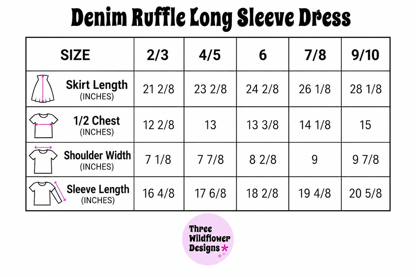 Denim Ruffle Long Sleeve Gem Button Dress