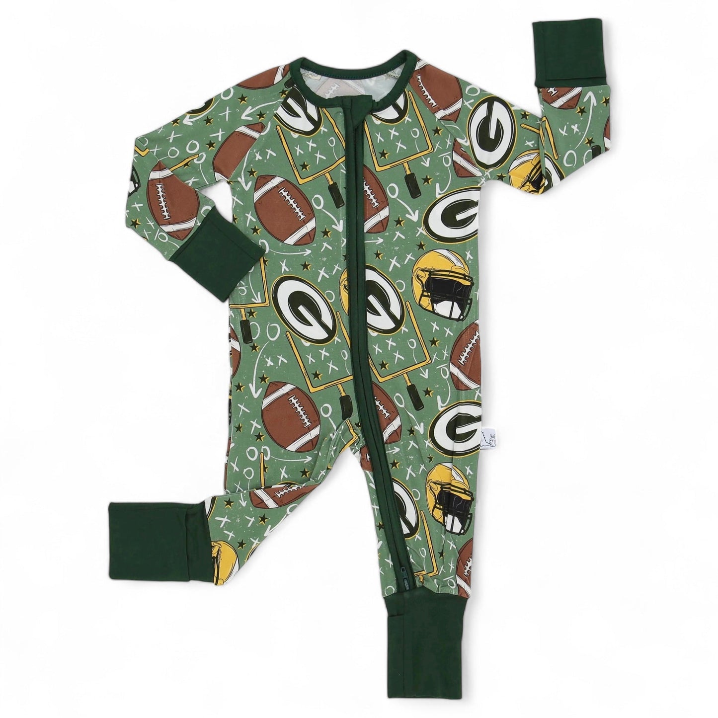 Dark Green, White and Gold Football Snuggy Zip