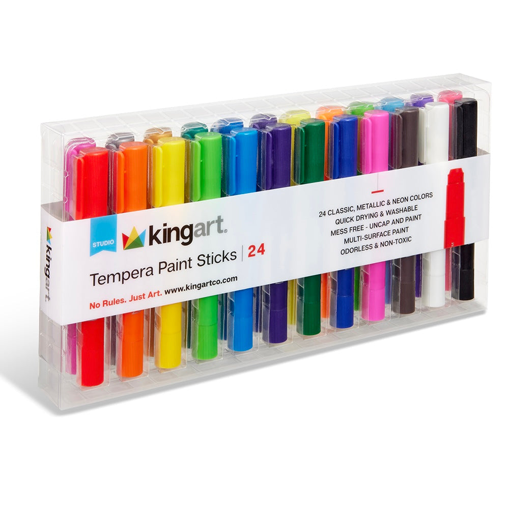 Tempera Paint Thin Sticks, 24 Colors