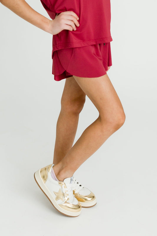 Maroon Butterfly Shorts