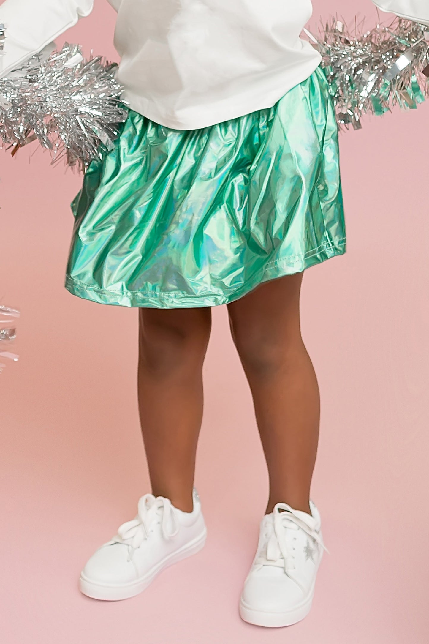 Teal Metallic Skort