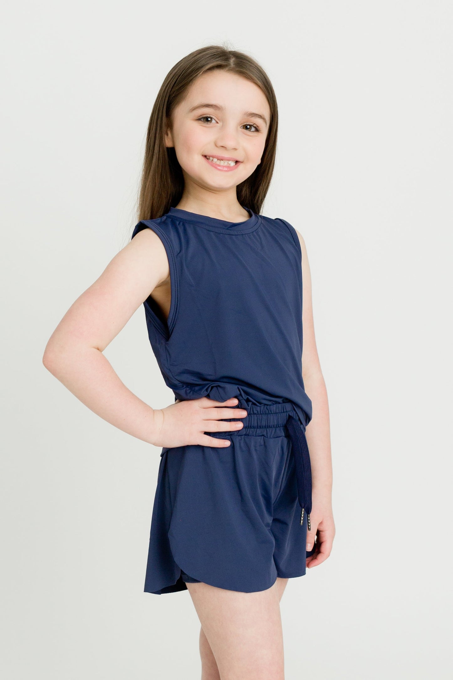 Navy Blue High Low Tank